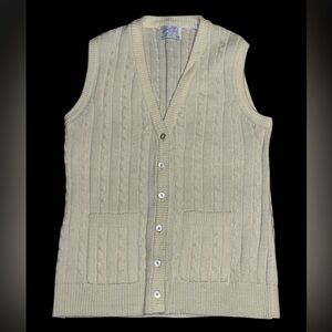 Vintage cable knit chunky vest Northern Isles ivory large fisherman’s sweater